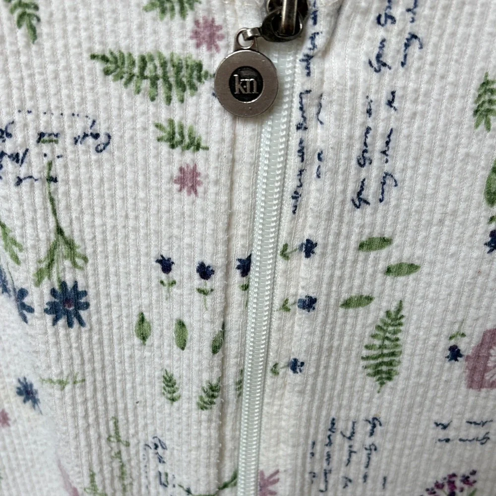 Karen Neuburger Floral Print Robe - Cream and Purple - Picture 3 of 4